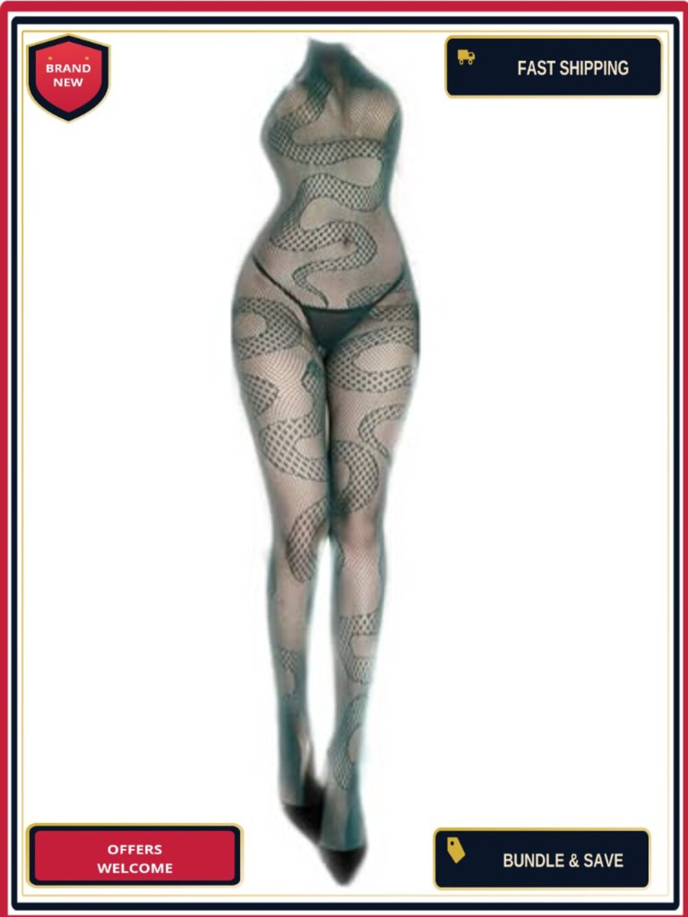 Fishnet Tights Bodycon Jumpsuit Sexy High Waist Stretchy Nylon Novelty Hosiery